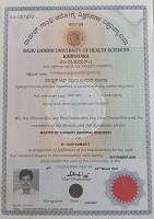 Dr. sasikumar master of surgery certificate
